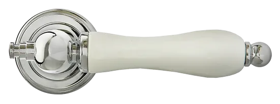 MART, ручка дверная MH-42-CLASSIC PC/W, цвет- хром/белый фото купить в Новокузнецке