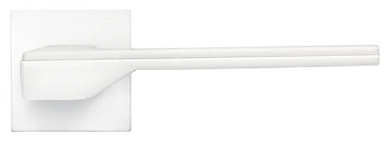 PIERRES, ручка дверная на квадратной накладке MH-49-S6 W, цвет - белый фото купить в Новокузнецке