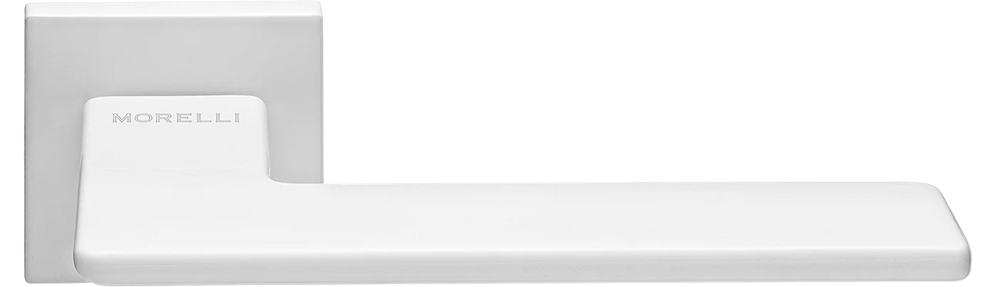 PLATEAU, ручка дверная на квадратной накладке MH-51-S6 W, цвет - белый фото купить Новокузнецк
