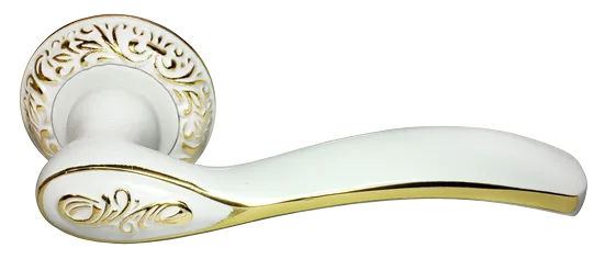 CATHERINE, ручка дверная MH-36-CLP W/PG, цвет - белая эмаль/золото фото купить Новокузнецк