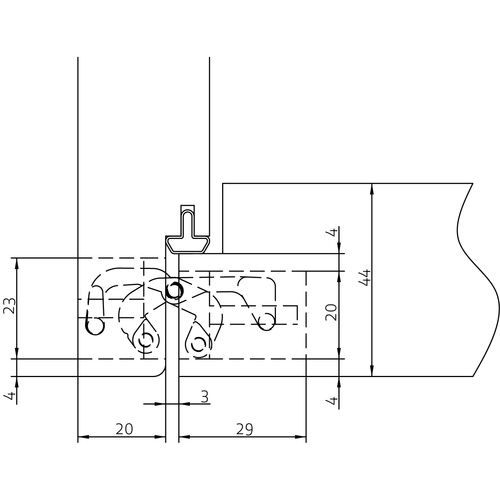 HH-19 B, скрытая петля, цвет - черный фото фурнитура Новокузнецк