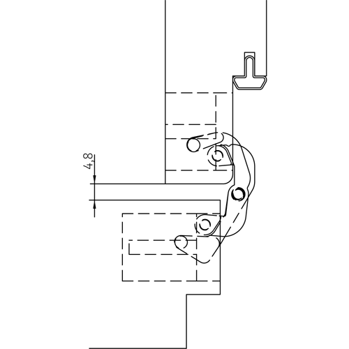 HH-19 B, скрытая петля, цвет - черный фото дверная фурнитура Новокузнецк