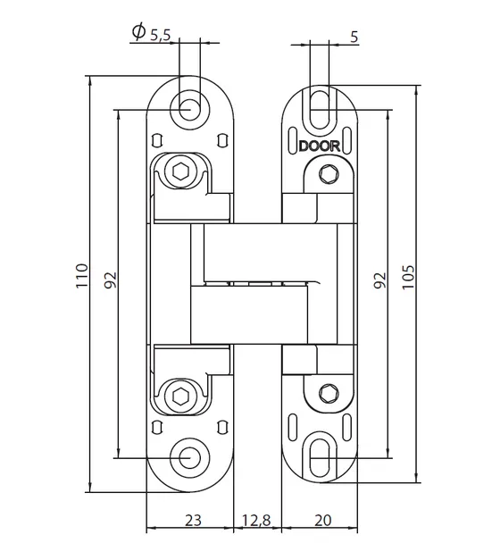 HH-19 SC, скрытая петля, цвет - мат.хром фото купить в Новокузнецке