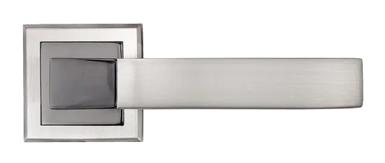 FUKOKU, ручка дверная MH-28 SN/BN-S, на квадратной накладке, цвет - бел. никель/черн. никель фото купить в Новокузнецке