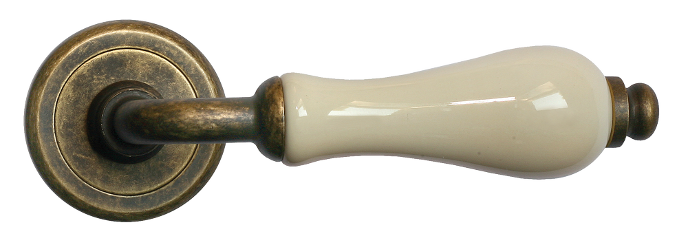 CERAMICA, ручка дверная CC-3 OBA/CHAMP, цвет - античная бронза/шампань фото купить в Новокузнецке