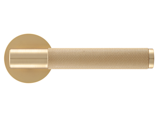 Ручка дверная "AZRIELI" на круглой розетке 6 мм, MH-57-R6T MSG, цвет - мат. сатинированное золото фото купить в Новокузнецке