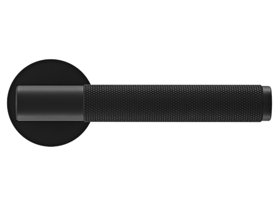 Ручка дверная "AZRIELI" на круглой розетке 6 мм, MH-57-R6T BL, цвет - чёрный фото купить в Новокузнецке
