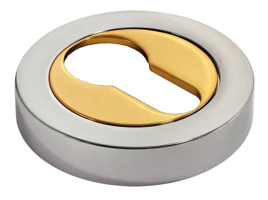 LUX-KH-R2 COT, накладка на евроцилиндр, цвет - глянцевый хром/золото фото купить Новокузнецк