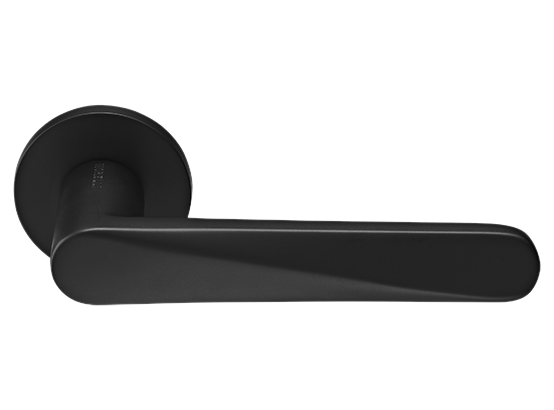 CAYAN - ручка дверная  на круглой розетке 6 мм, MH-58-R6 BL,  цвет - чёрный фото купить Новокузнецк